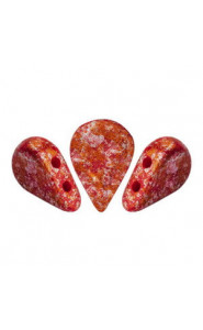 Les perles par Puca® Amos beads Opaque coral red tweedy 93200/45703